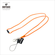 High End Famous Brand Patterned Rock Band Zipper Neck Lanyards with Rubber Puller